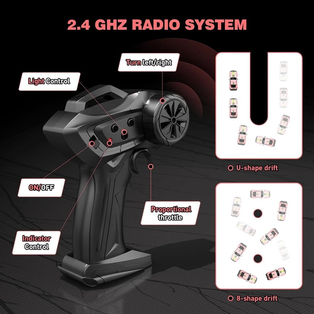 High-Speed 4WD RC Drift Car - 1:20 Scale Remote Control Vehicle with LED Lights 4