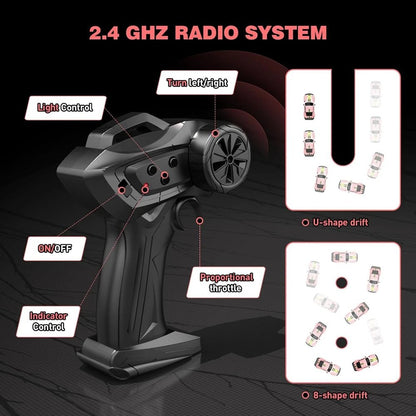High-Speed 4WD RC Drift Car - 1:20 Scale Remote Control Vehicle with LED Lights 4