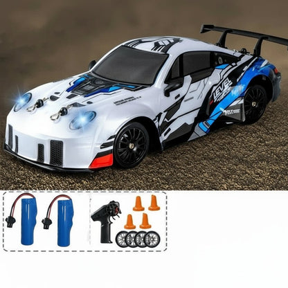 High-Speed 4WD RC Drift Car with LED Lights & Dual Tires for Kids 12