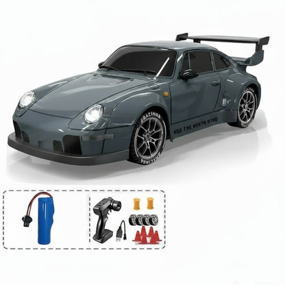 High-Speed 4WD RC Drift Car with LED Lights & Dual Tires for Kids 6
