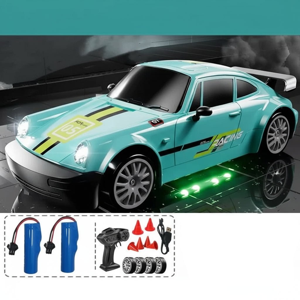 High-Speed 4WD RC Drift Car with LED Lights & Dual Tires for Kids 7