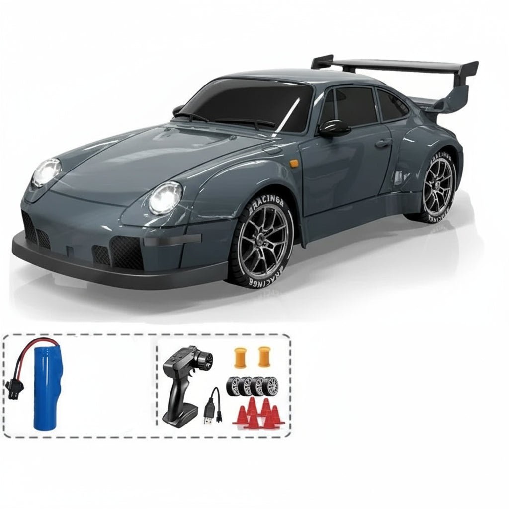 High-Speed 4WD RC Drift Car with LED Lights & Dual Tires for Kids 8
