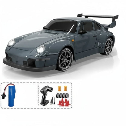 High-Speed 4WD RC Drift Car with LED Lights & Dual Tires for Kids 8
