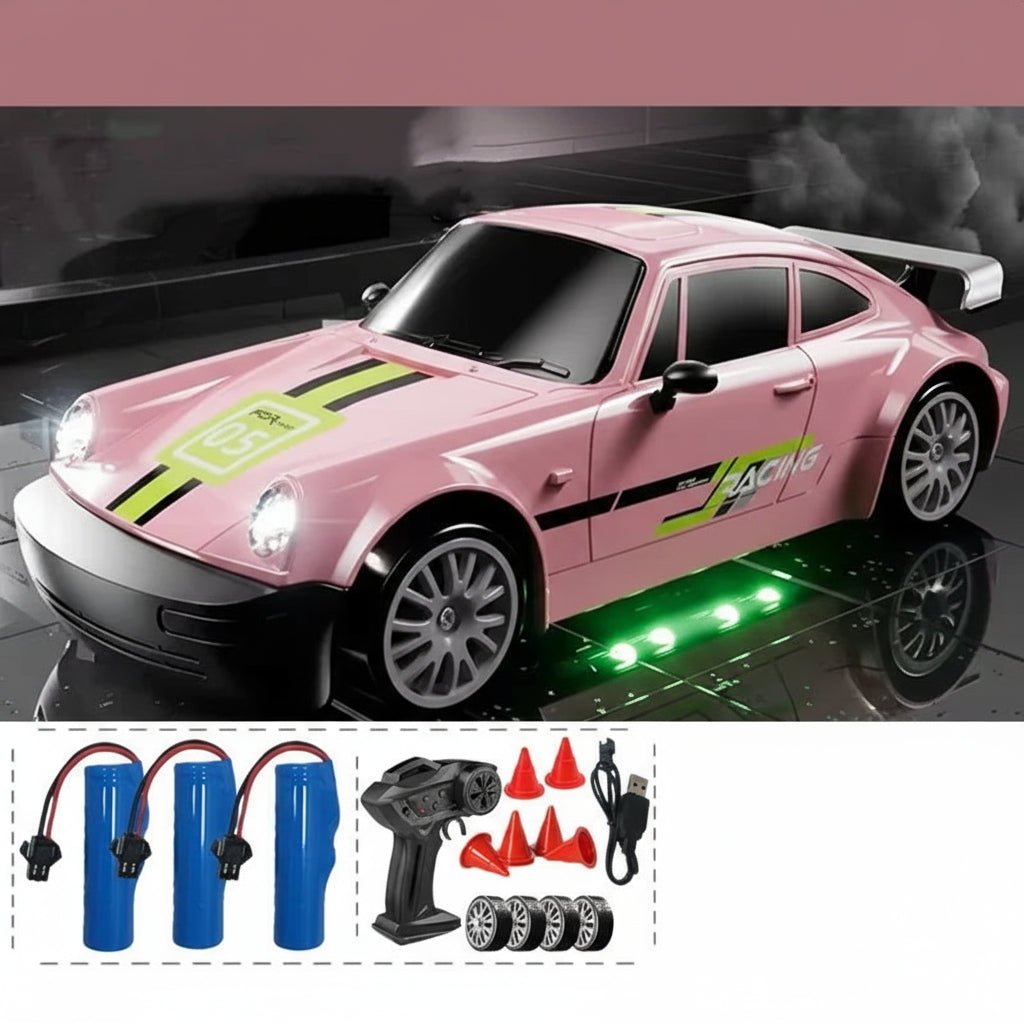 High-Speed 4WD RC Drift Car with LED Lights & Dual Tires for Kids 9