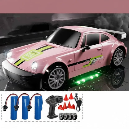 High-Speed 4WD RC Drift Car with LED Lights & Dual Tires for Kids 9
