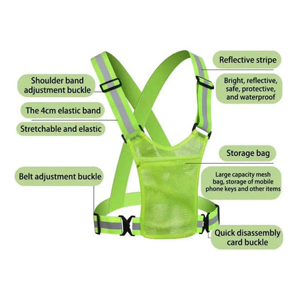 High-Visibility Reflective Safety Vest for Running & Cycling with Large Pocket 2