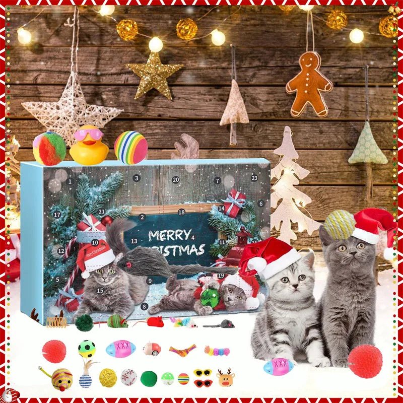 Holiday Cat Toy Advent Calendar - 23 Catnip Toys for Playful Feline Fun 0