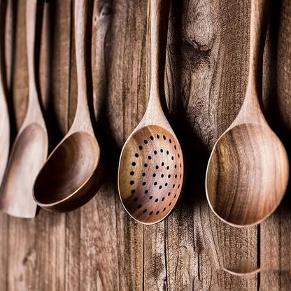 Sustainable Teak Kitchen Utensils Set - Ergonomic Spatula & Kitchenware Tools for Effortless Cooking 4