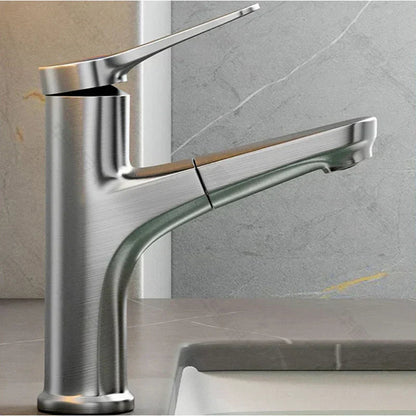 HydraForm Pull-Out Bathroom Faucet - Flexible Copper Design with Modern Aesthetics 1