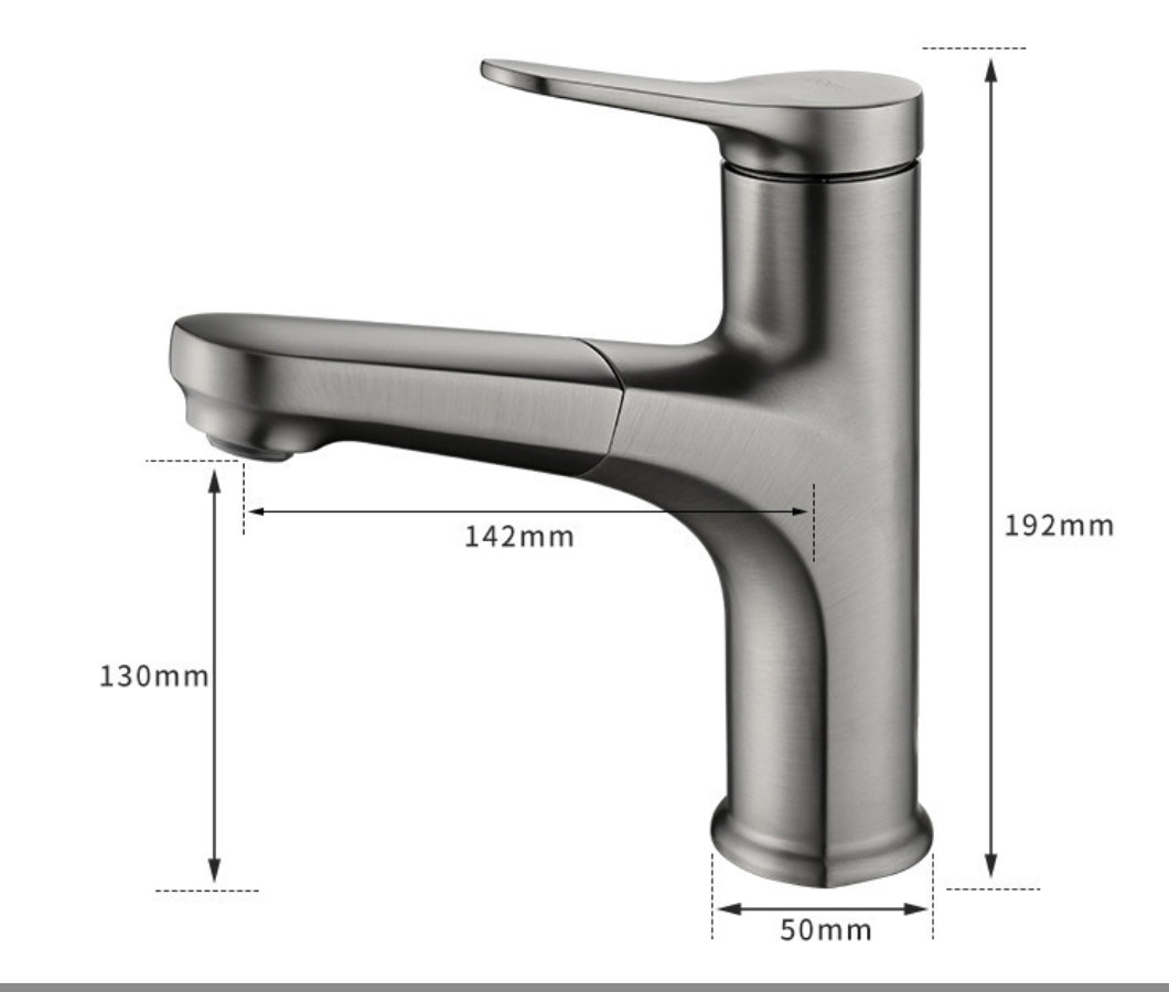HydraForm Pull-Out Bathroom Faucet - Flexible Copper Design with Modern Aesthetics 2
