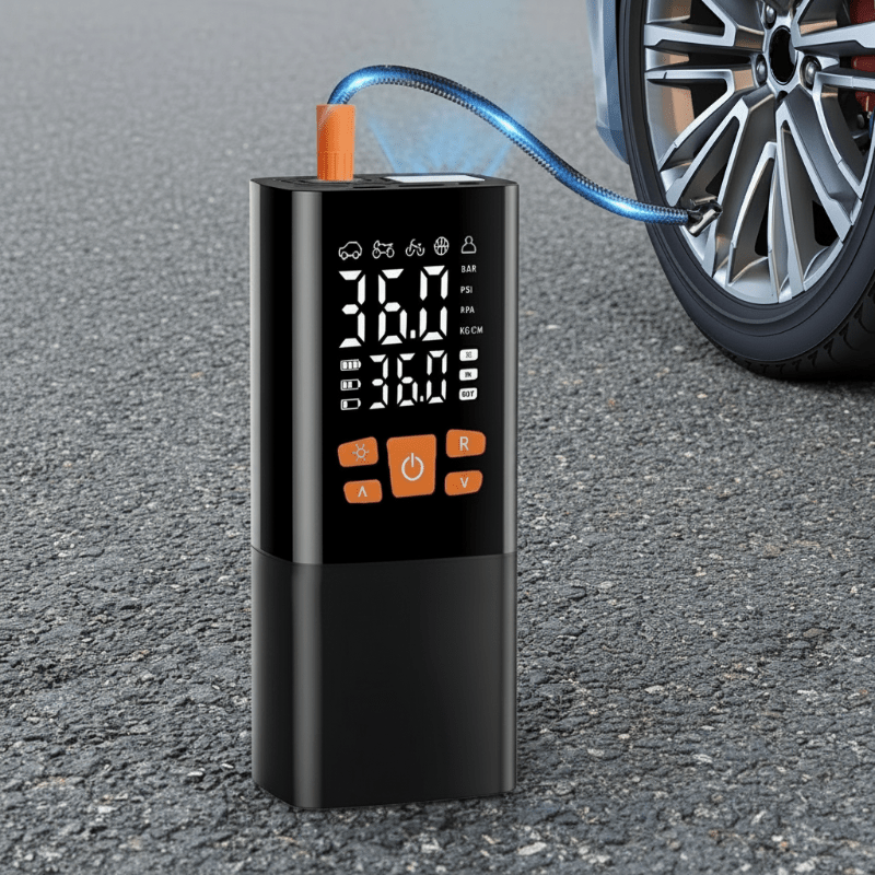 INFLATIQ – Portable 180 PSI air compressor with 25000mAh battery & digital pressure display 0