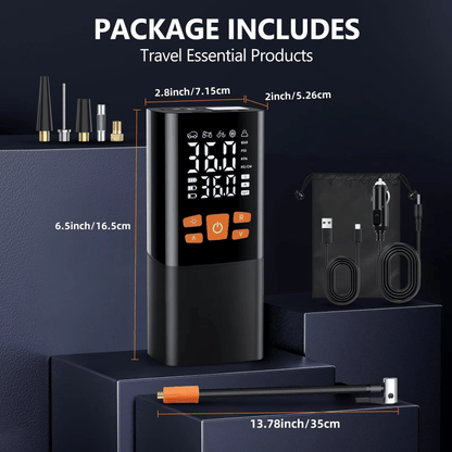 INFLATIQ – Portable 180 PSI air compressor with 25000mAh battery & digital pressure display 3