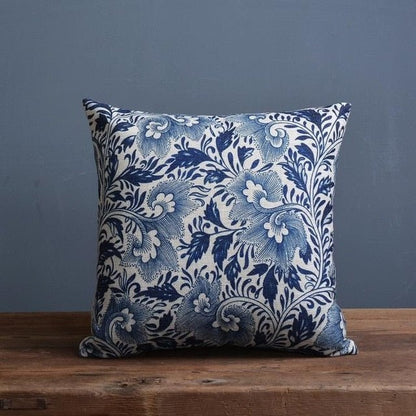 Imperial Blue - Traditional Chinese Porcelain Pattern Cushion Cover, Linen-Cotton Blend, 45x45cm & 30x50cm Options 4