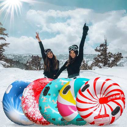 Inflatable Snow Tube - Durable Ski Ring for Snow Tubing Fun, 96cm 3