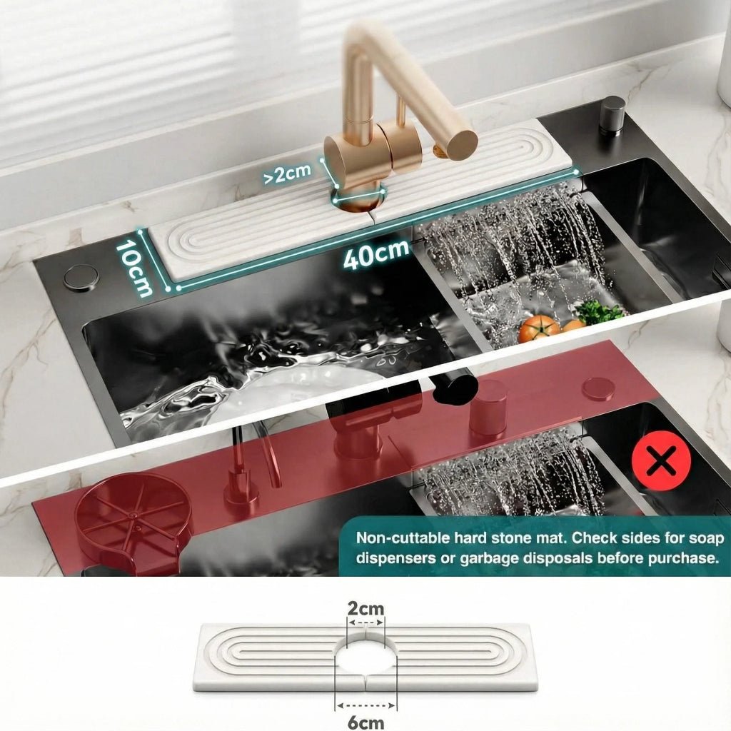 InstaDry - Ultra-Absorbent Diatomite Stone Drying Mat for Sink Area 1