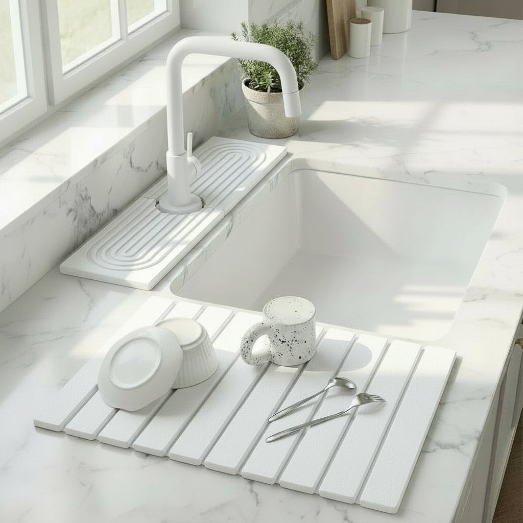 InstaDry - Ultra-Absorbent Diatomite Stone Drying Mat for Sink Area 4