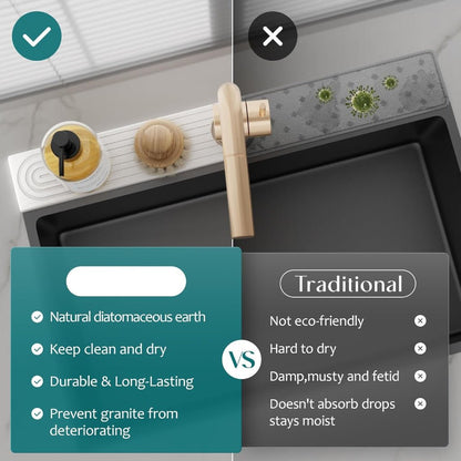 InstaDry - Ultra-Absorbent Diatomite Stone Drying Mat for Sink Area 5