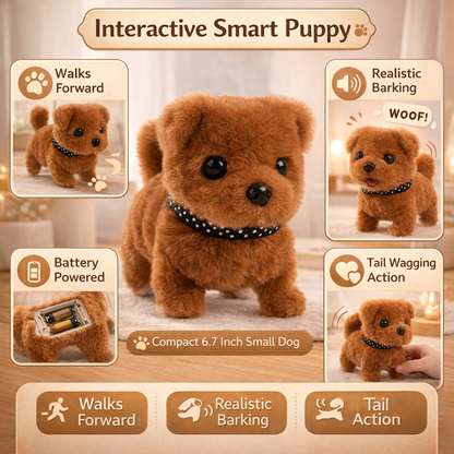 Interactive German Shepherd Robot Puppy Plush Toy - Walking & Barking Companion 2