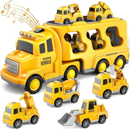 Interactive Light And Sound Transporter Toy With Fire And Construction Vehicles 0