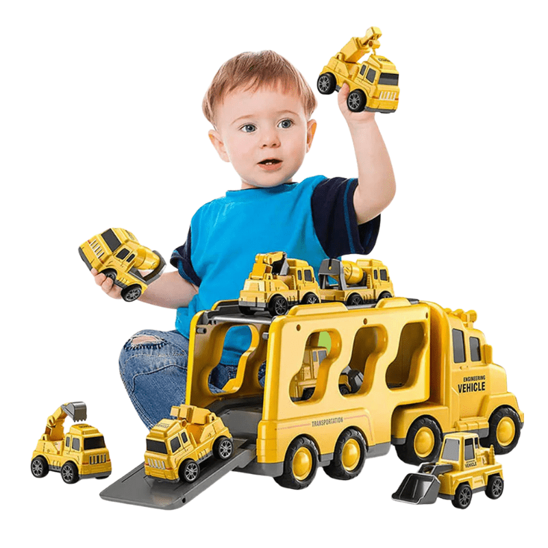 Interactive Light And Sound Transporter Toy With Fire And Construction Vehicles 1