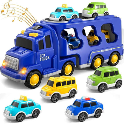 Interactive Light And Sound Transporter Toy With Fire And Construction Vehicles 3