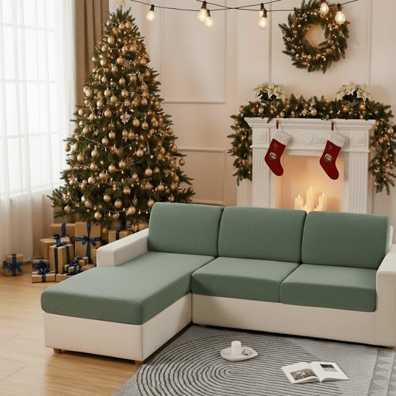 JACQUARDFIT – Elastic jacquard sofa cover for seat cushions & all-around protection 1