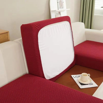 JACQUARDFIT – Elastic jacquard sofa cover for seat cushions & all-around protection 11