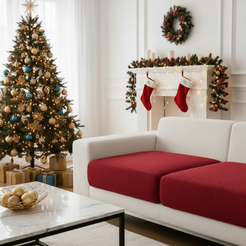 JACQUARDFIT – Elastic jacquard sofa cover for seat cushions & all-around protection 3