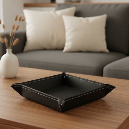 Japan Style Multi-Use Leather Storage Tray - Eco-Friendly & Elegant Design 0