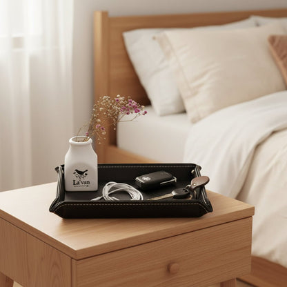 Japan Style Multi-Use Leather Storage Tray - Eco-Friendly & Elegant Design 5