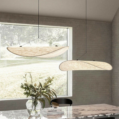 Japandi Style Hanging Lamp - Elegant Pendant Light with Silk Shade & LED 3