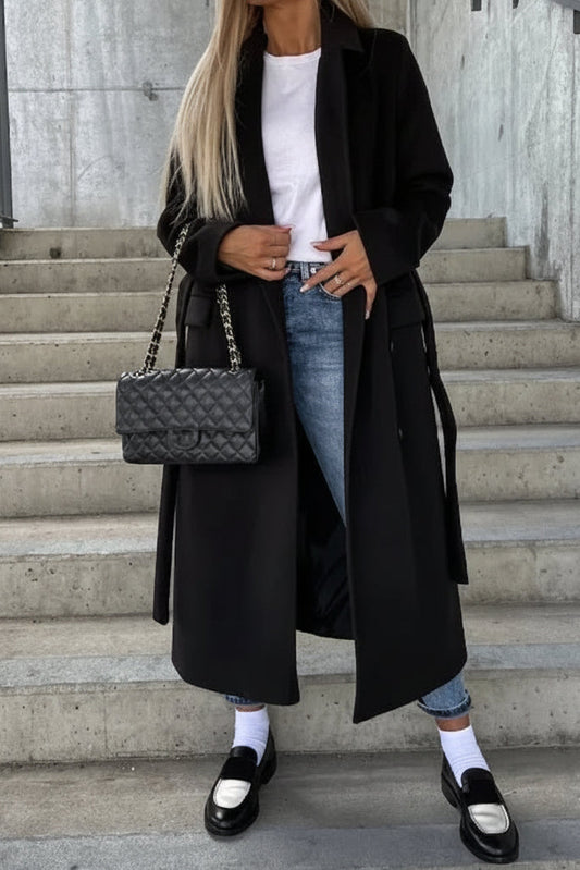 REFINIA – Women's Classic Winter Coat with Sharp Lapel Elegance