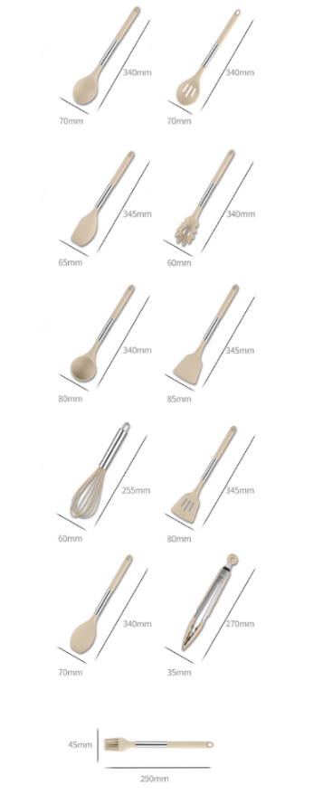 KITCHENORA – Complete Utensil Set with Silicone Heads & Wood-Style Handles 6
