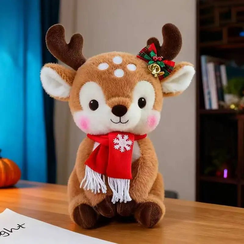Kawaii Plush Toy Doll With Christmas Scarf - Cute Cartoon Plushies Gift 0