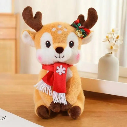 Kawaii Plush Toy Doll With Christmas Scarf - Cute Cartoon Plushies Gift 4