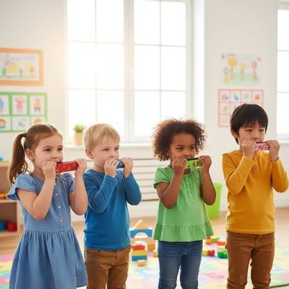 Kids Wooden Harmonica - Musical Instrument for Early Education and Fun 2