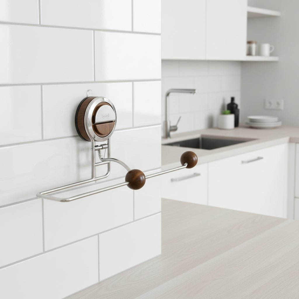 KitchenGrip - Stainless Steel Paper Towel Holder with Reusable Suction Cup 0