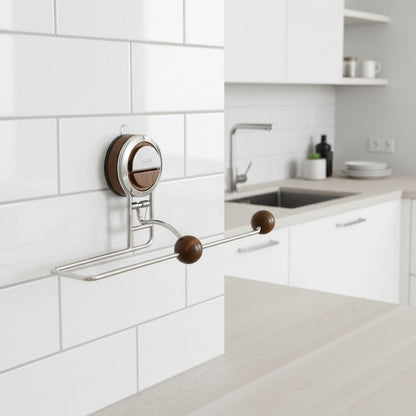 KitchenGrip - Stainless Steel Paper Towel Holder with Reusable Suction Cup 0