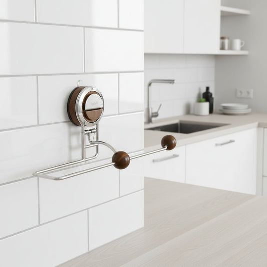 KitchenGrip - Stainless Steel Paper Towel Holder with Reusable Suction Cup 0