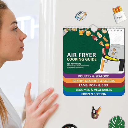 KitchenPro Magnetic Air Fryer Cooking Guide & Recipe Cheat Sheet for Quick Meal Prep 1