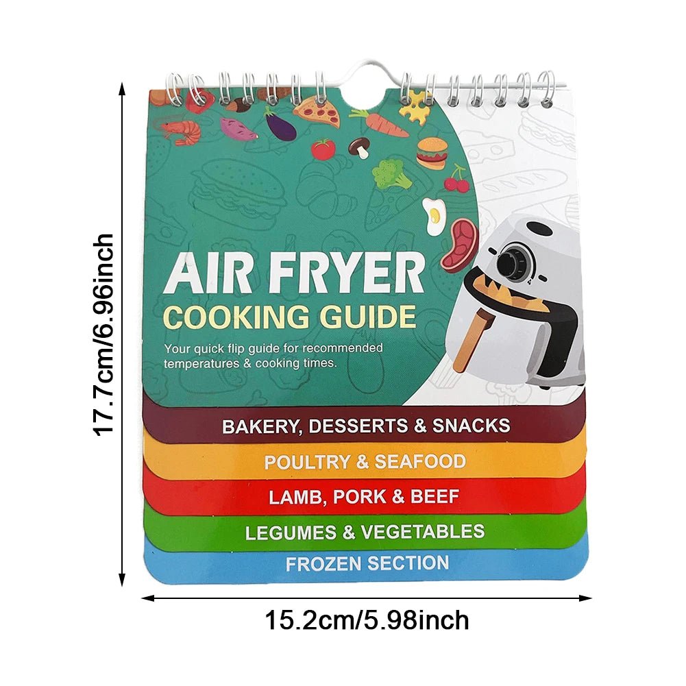 KitchenPro Magnetic Air Fryer Cooking Guide & Recipe Cheat Sheet for Quick Meal Prep 5