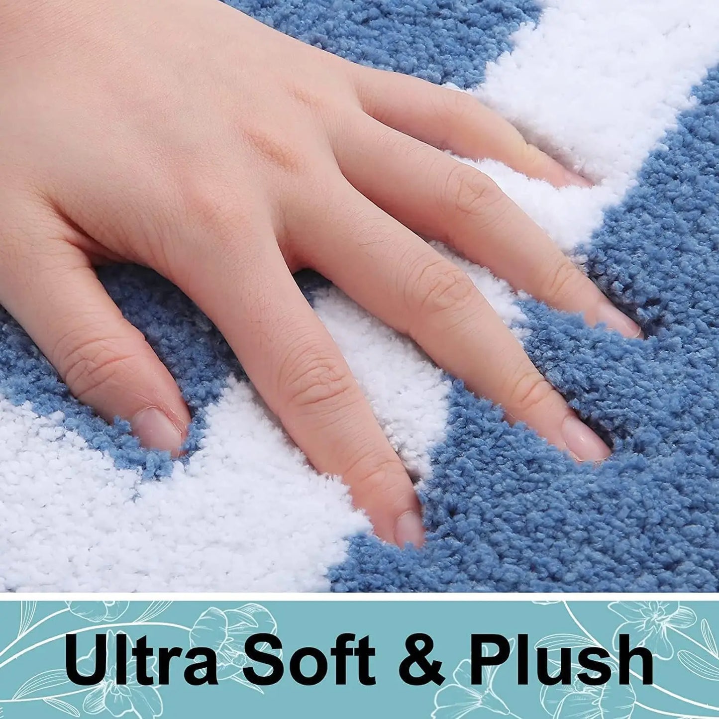 Kitinjoy - Soft Non-Slip Microfiber Bath Mat for Bathroom & Living Room 3