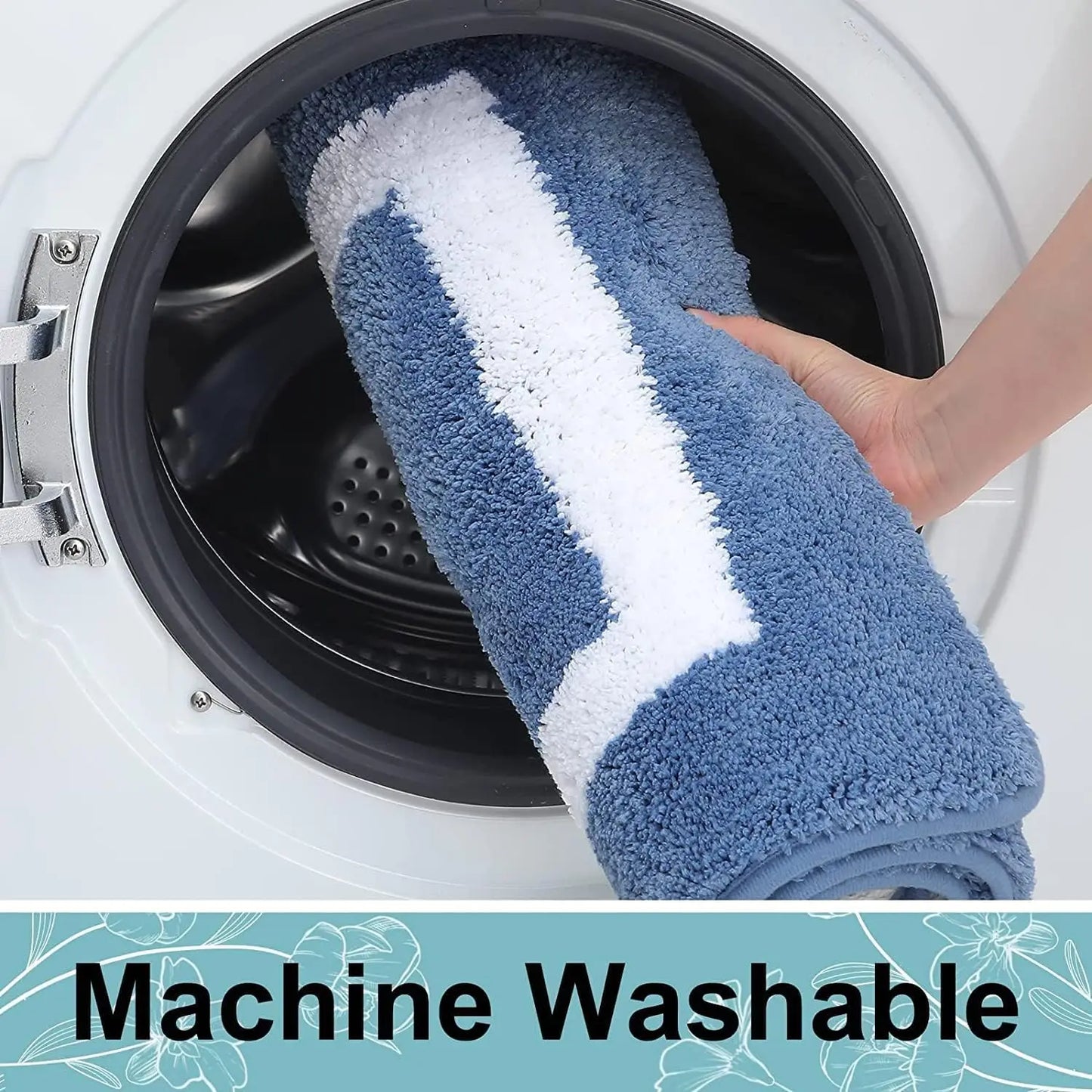 Kitinjoy - Soft Non-Slip Microfiber Bath Mat for Bathroom & Living Room 4