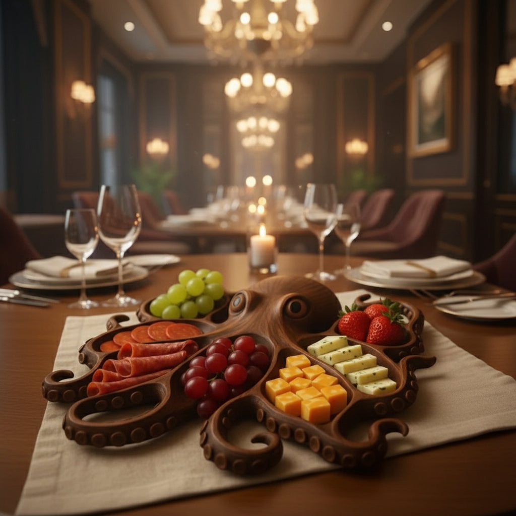 KrakenBoard - Rustic Octopus Charcuterie Board with Handcrafted Design 0