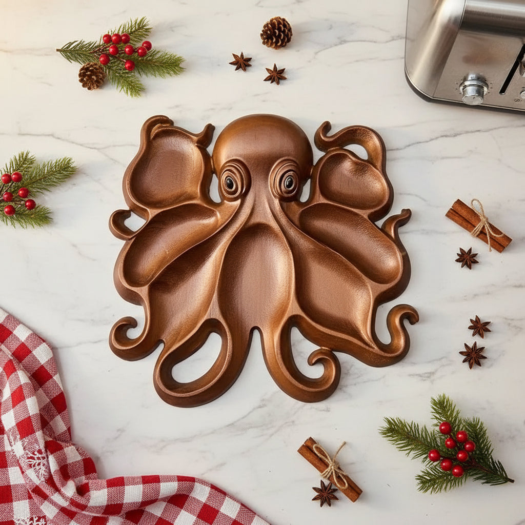 KrakenBoard - Rustic Octopus Charcuterie Board with Handcrafted Design 3