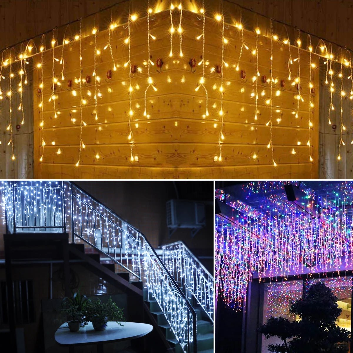 LED Curtain Fairy Lights - 5M Decorative Party Lights with 8 Modes for Indoor & Outdoor 5