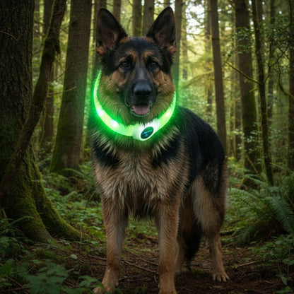 LED Luminous Dog Collar - Waterproof, USB Rechargeable, Adjustable, Multiple Colors 5