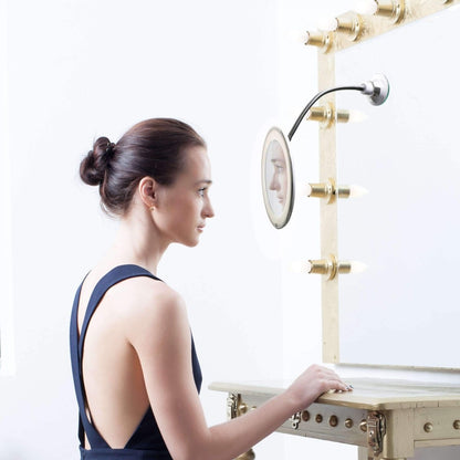 LED Magnifying Mirror - 10x Magnification, Flexible Gooseneck & Bright LED Lights 2
