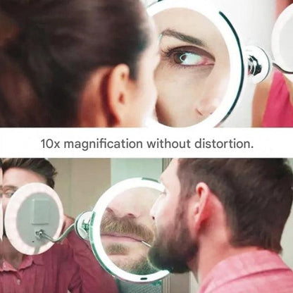 LED Magnifying Mirror - 10x Magnification, Flexible Gooseneck & Bright LED Lights 4