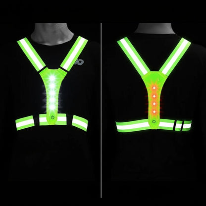LED Safety Vest for Running & Cycling - Rechargeable High Visibility Light 2